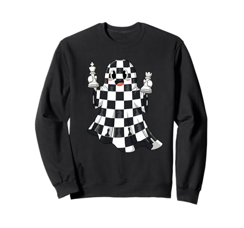 Lustiger Schachgeist Kürbis Boo Halloween Kinder Herren Damen Sweatshirt von Chess Lovers Halloween Ghost Pumpkin Outfits