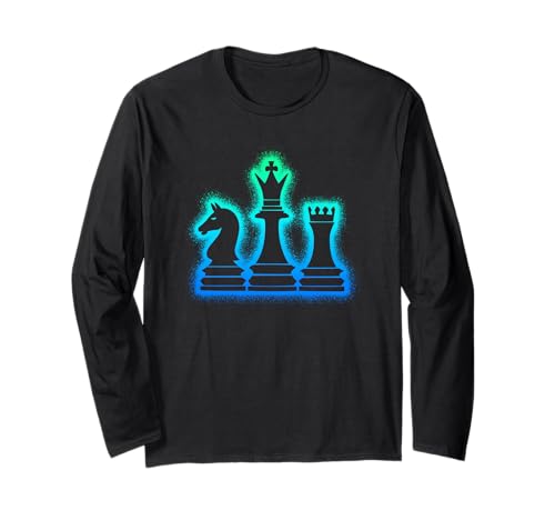 Schachspielerfiguren Kinder Herren Jungen Schach Langarmshirt Schachspielerfiguren Kinder Herren Jungen Schach Langarmshirt von Chess Piece Chessboard Girls Boys Chess Players