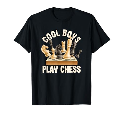 Coole Jungs spielen Schachspieler Stücke Lustige Stück Schachmatt T-Shirt von Chess Player Gifts Strategy Board Game Accessories