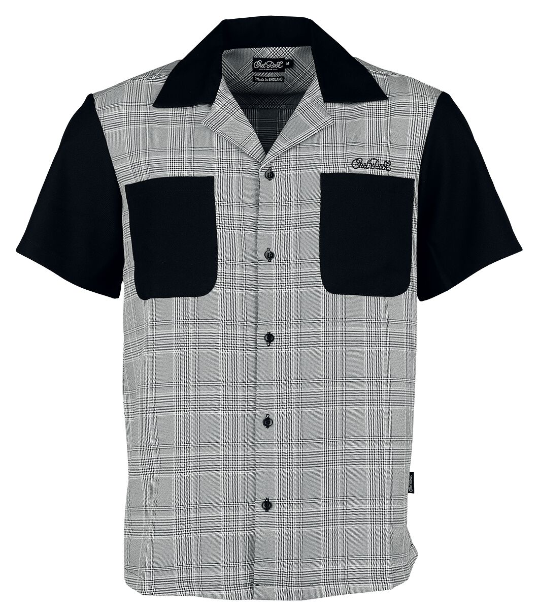 Chet Rock - Rockabilly Kurzarmhemd - Arlo Shirt - S bis 4XL - für Männer - Größe L - schwarz/weiß von Chet Rock