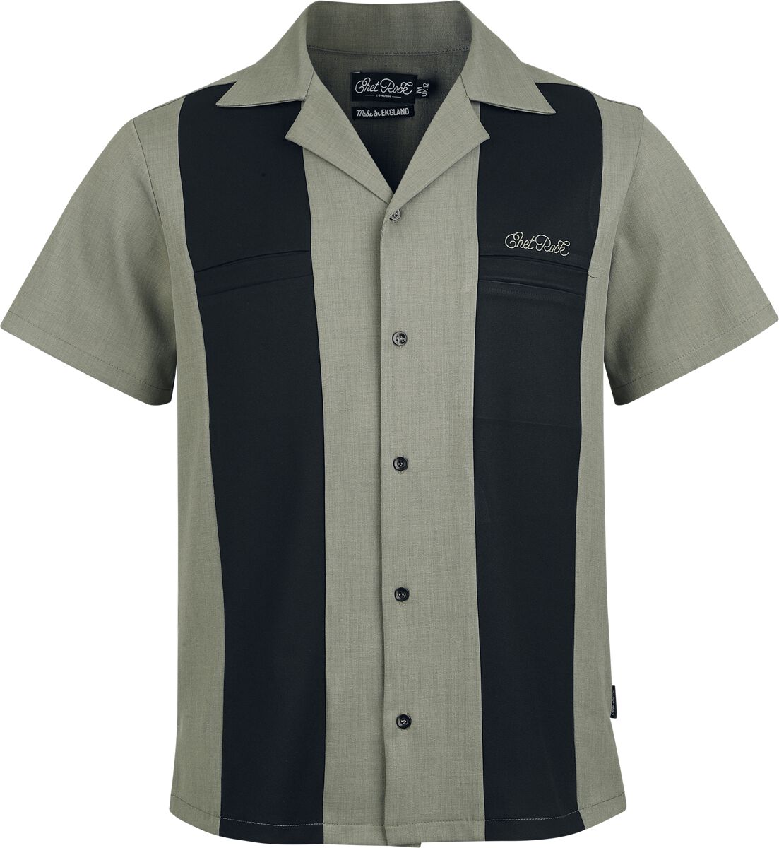 Chet Rock - Rockabilly Kurzarmhemd - Clayton Shirt - S bis XXL - für Männer - Größe S - khaki von Chet Rock