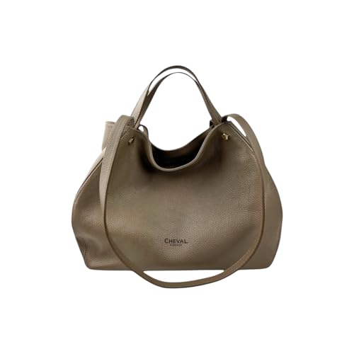 Cheval Firenze Alfa Handtasche aus echtem Leder Made in Italy, Taupe dunkel von Cheval Firenze