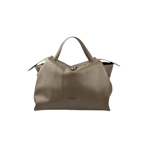 Cheval Firenze Algedi Handtasche, echtes Leder, hergestellt in Italien, Taupe dunkel von Cheval Firenze