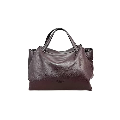 Cheval Firenze Algedi Handtasche, echtes Leder, hergestellt in Italien, dunkelbraun von Cheval Firenze