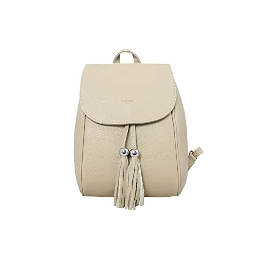 Cheval Firenze Bellatrix Rucksack, echtes Leder, hergestellt in Italien, beige von Cheval Firenze
