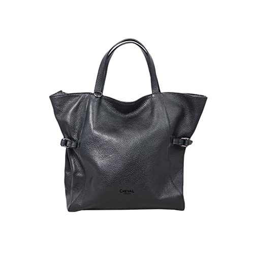 Cheval Firenze Electra Schultertasche aus echtem Leder, hergestellt in Italien, Schwarz von Cheval Firenze