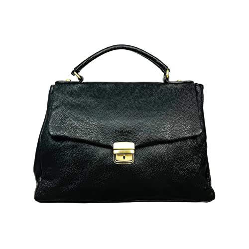 Cheval Firenze Handtasche Aurora Max, echtes Leder Made in Italy, Schwarz von Cheval Firenze