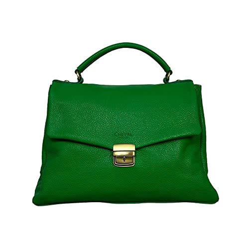 Cheval Firenze Handtasche Aurora Max, echtes Leder Made in Italy, grün von Cheval Firenze