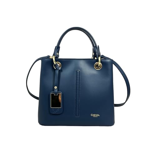 Cheval Firenze Handtasche Errai echtes Leder Made in Italy, dunkelblau von Cheval Firenze