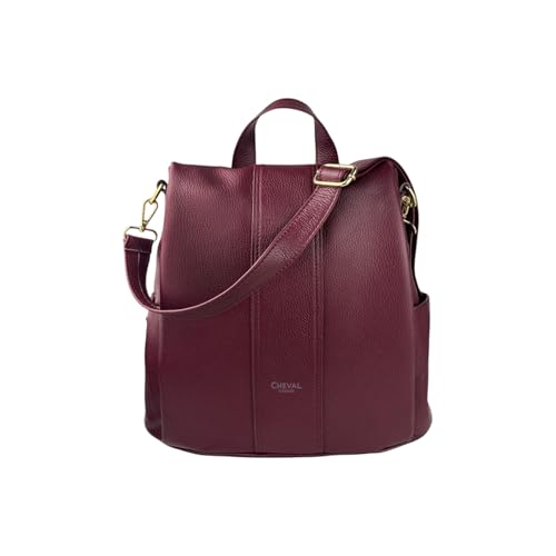 Cheval Firenze Rucksack Amanda, echtes Leder, hergestellt in Italien, bordeaux, M von Cheval Firenze