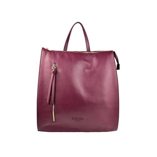 Cheval Firenze Rucksack Susanna, echtes Leder, hergestellt in Italien, bordeaux, M von Cheval Firenze