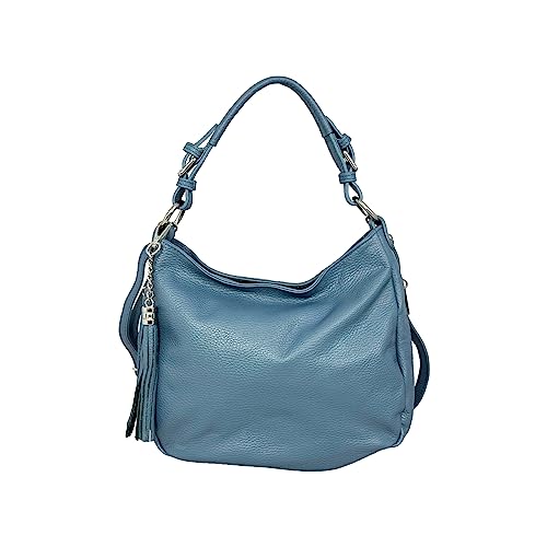 Cheval Firenze Schultertasche Annalisa, echtes Leder, hergestellt in Italien, hellblau von Cheval Firenze