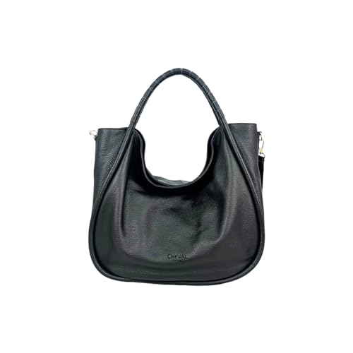 Cheval Firenze Schultertasche Grace, echtes Leder, hergestellt in Italien, Schwarz von Cheval Firenze