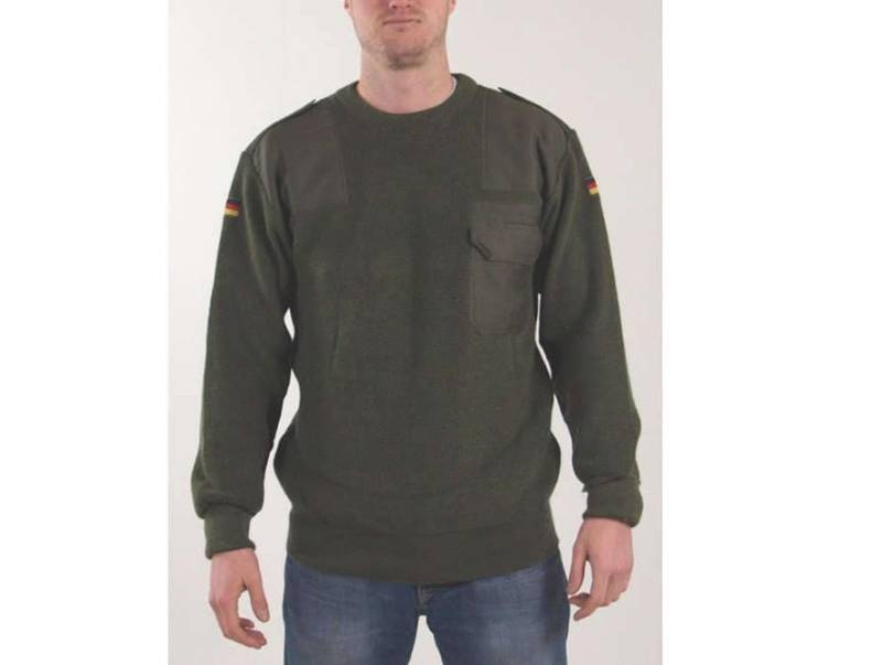 Alter Bundeswehr Pulli Oliv Wolle Pullover Militär Dehnbar von ChevaldeGuerre