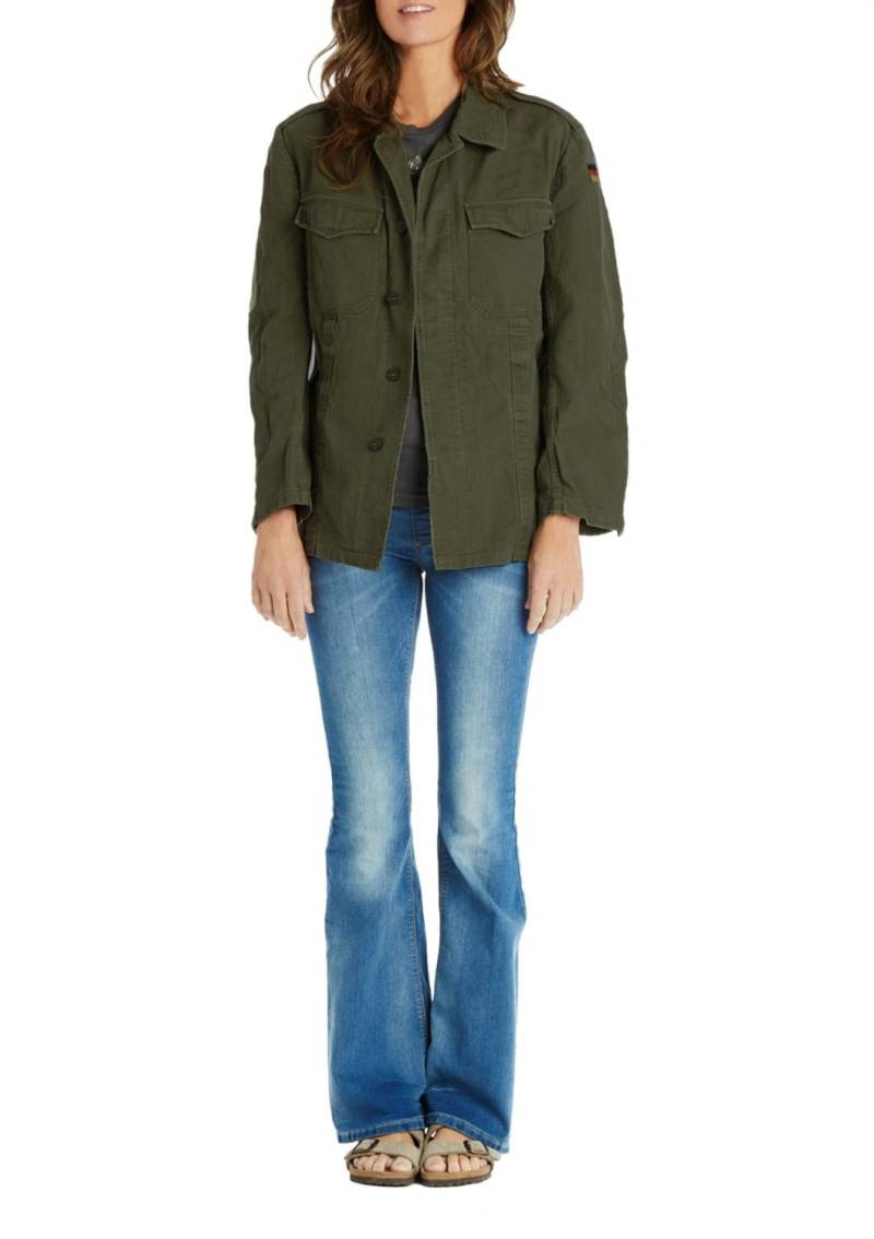 Neue Ausgefallene Bundeswehr Feldbluse Moleskin Hemd Jacke Mantel Feldhemd Oliv Khaki Militär Oversized, Alte Art 1968-1985 Damen von ChevaldeGuerre