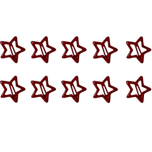 10-Pack Haarclip Süßer Süßer Schnapphaarclip Rotes Metall Haarnadeln Dekorative Kopfbedeckungshaarstifte Clip Barrettes von Chevnzev
