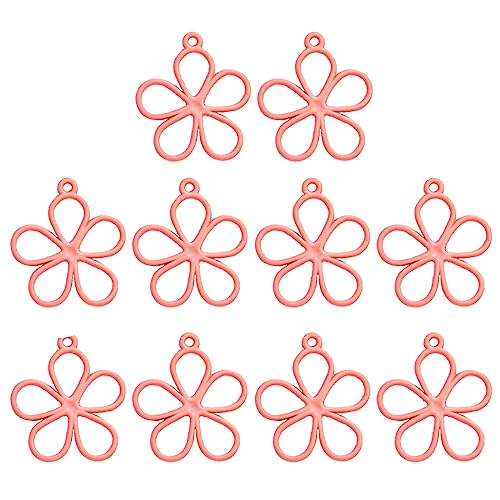 10pieces Hohlblume Charm Offener Lünettenrahmen Anhänger Süßer Dangle Charme Für Frauen Halskette Schmuck Herstellung Von Handwerk Hohlauslöschten Blütenrahmen Anhänger von Chevnzev