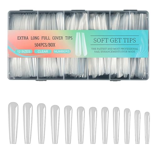 504pcs Vollständige Abdeckungen Tipps Weiche Gel Acrylnägel Klare Presse Auf Falsch Für Frauen Professionelle Salon Gelnagelerweiterung von Chevnzev
