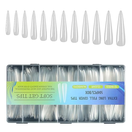 504pcs Vollständige Abdeckungen Tipps Weiche Gel Acrylnägel Klare Presse Auf Falsch Für Frauen Professionelle Salon Gelnagelerweiterung von Chevnzev