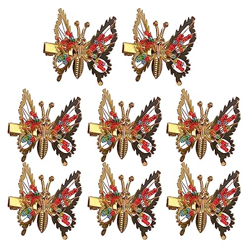 8pieces Metal Wird Simulation Schmetterlingshaarclip Für Frauen Mädchen Haarnadel Entenbill Clip Headwear Mode Schmuck Schmuck von Chevnzev