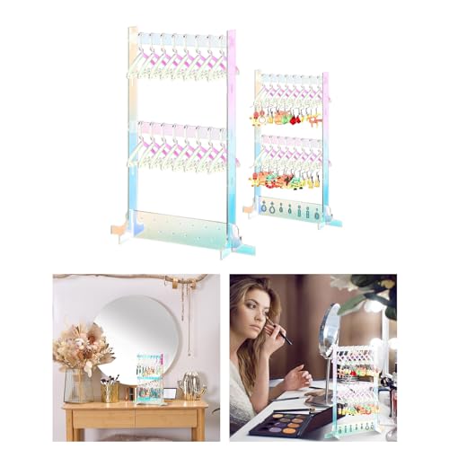 Acryl Ohrringhalter Rack Mit Hangers Juwely Display Ständer Ohrstock Organizer Tabletop Speicher Für Frauen Mädchen Doppelschicht Schmuck Rack Stand Acryl Aufbewahrungsbox Hanger von Chevnzev