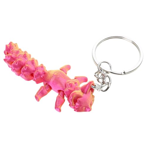 Chevnzev 3D Gedruckte Füchse Farbenfrohe Absolventen Artikulieren Füchse Schlüsselbundspielzeug Action Figur Sammlertischverzierung von Chevnzev