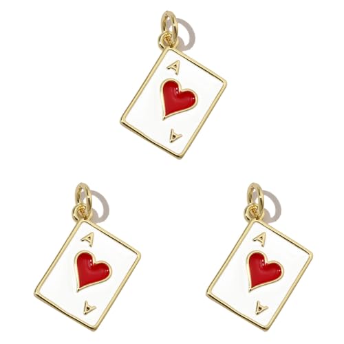 Chevnzev 3pcs Herz Dices Pokerkarte Geformte Anhänger Für Frauen Halsketten Schmuckkomponenten Ohrringe Accessoires Kubikzirkonia Halskette von Chevnzev