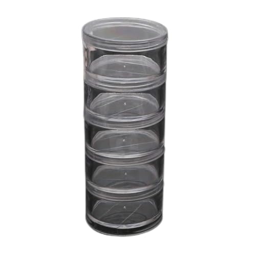 Chevnzev 5 Slot Clear Round Storage Gläser Kunsthandwerk Accessoire Organizer Box Schmuck Perlen Nähpillen Behälterhalter Schmucktasche Chevnzev 5 Slot Clear Round Storage Gläser Kunsthandwerk Accessoire Organizer Box Schmuck Perlen Nähpillen Behälterhalter Schmucktasche von Chevnzev