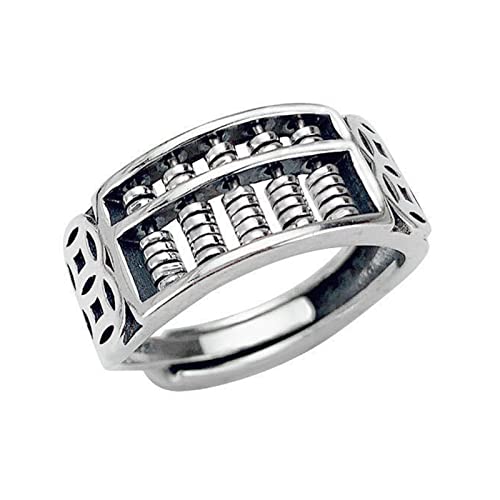 Chevnzev Angstring Für Männer Silber Rotatable Abacus Perle Niedlichen Punk Goth Vintage Cool Hip Hop Einzigartige Verstellbare Zappel Abacus Chevnzev Angstring Für Männer Silber Rotatable Abacus Perle Niedlichen Punk Goth Vintage Cool Hip Hop Einzigartige Verstellbare Zappel Abacus von Chevnzev