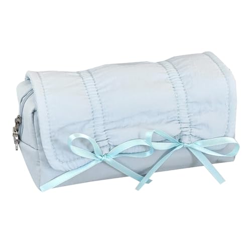 Chevnzev Bleistift Mit Hoher Kapazität Bleistift Koffer Bowknot Stiftbeutel Tragbare Stift Organisatoren Reisen Make Up Aufbewahrung Für Frauen Student Polyester Bleistiftbeutel von Chevnzev