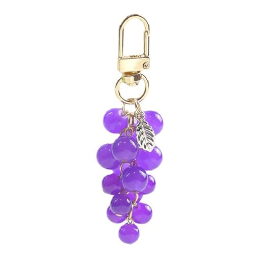 Chevnzev Cartoon Traubenschlüsselkette Für Frauen Farbenfrohe Obst Schlüsselringbeutel Autohalter Rucksack Anhänger Schlüsselbundschmuckzubehör Einzigartige Geschenk von Chevnzev