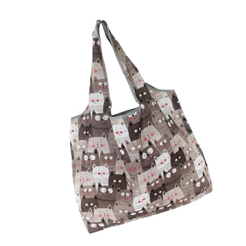 Chevnzev Cartoonmuster Faltbarer Einkaufstasche Große Kapazität Wasserbeständiger Lebensmittelbeutel Ideal Für Den Täglichen Gebrauch Und Ausflug Freien Polyester Carryall von Chevnzev