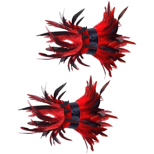 Chevnzev Federed Trimmed Knöchelmanschetten Frauen Kostümzubehör Für Gothic Partys Thematische Veranstaltung Und Modedarstellungen Gothic Punk Foot Chain Kostümzubehör von Chevnzev