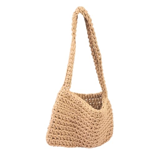 Chevnzev Frauen Satchel Bag Baumwollpezier Gewebte Schulter Einfacher Handtaschen Frauenbeutel von Chevnzev