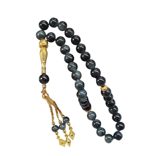 Chevnzev Frommes Islamisches Glas Gebetsperlen 33 Perle Schwarzes Tasbih Armband Für Tägliche Und Gebet Schmuck Geschenkkette Handkette von Chevnzev