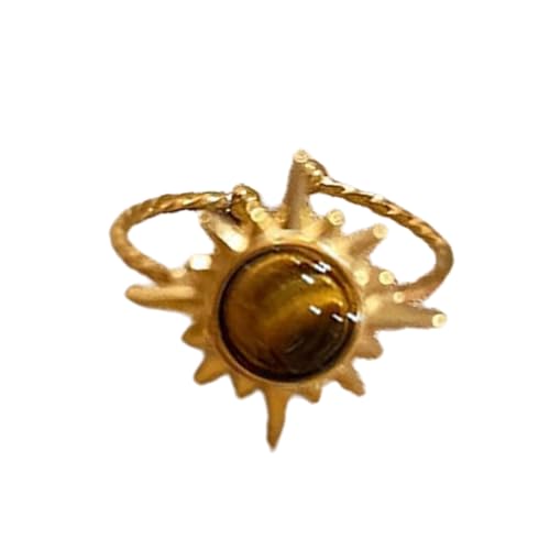 Chevnzev Geometrische Braune Steinringe Einstellbare Größe Unregelmäßiger Goldfarbe Fingerringe Einzigartige Edelsteine Statement Schmuck Mode Chevnzev Geometrische Braune Steinringe Einstellbare Größe Unregelmäßiger Goldfarbe Fingerringe Einzigartige Edelsteine Statement Schmuck Mode von Chevnzev