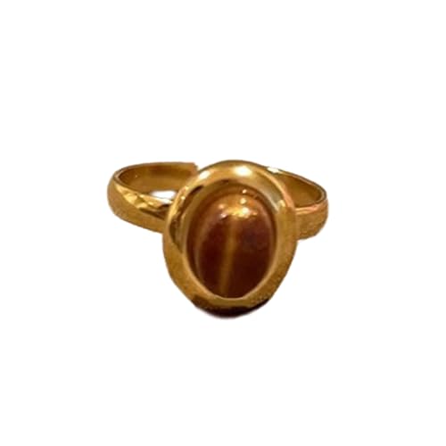 Chevnzev Geometrische Braune Steinringe Einstellbare Größe Unregelmäßiger Goldfarbe Fingerringe Einzigartige Edelsteine Statement Schmuck Mode Chevnzev Geometrische Braune Steinringe Einstellbare Größe Unregelmäßiger Goldfarbe Fingerringe Einzigartige Edelsteine Statement Schmuck Mode von Chevnzev