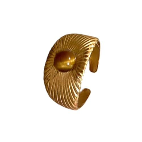 Chevnzev Geometrische Braune Steinringe Einstellbare Größe Unregelmäßiger Goldfarbe Fingerringe Einzigartige Edelsteine Statement Schmuck Mode Chevnzev Geometrische Braune Steinringe Einstellbare Größe Unregelmäßiger Goldfarbe Fingerringe Einzigartige Edelsteine Statement Schmuck Mode von Chevnzev