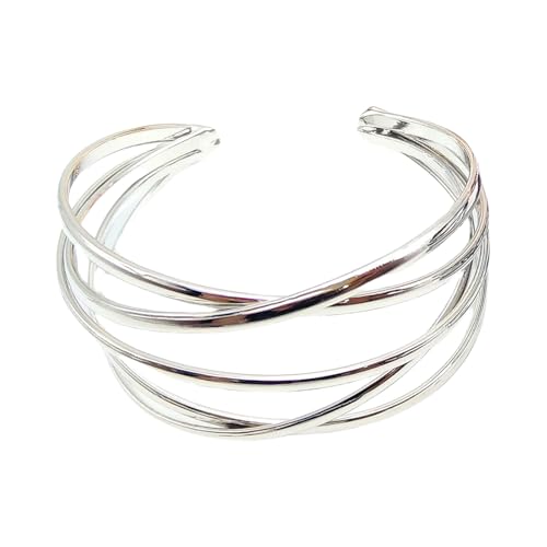 Chevnzev Hohle Unregelmäßige Armreifen Punk Manschette Geometrische Armbänder Party Schmuckmetalltextur Geeignet Für Frauen Und Männer Präsentieren Modeaccessoire von Chevnzev