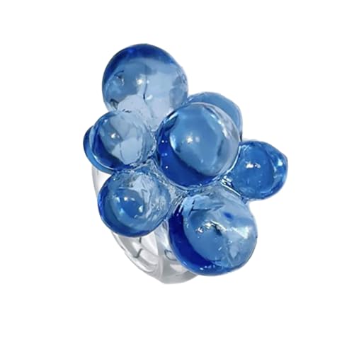 Chevnzev Leichte Und Komfortable Acrylringe Mit Perlen Täglicher Party Statement Für Partys Und Versammlungen Blumenringe von Chevnzev