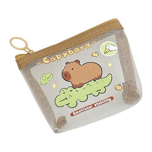 Chevnzev Leichtgewichtiger Mesh Münzhalter Mit Lustigen Capybara Design Atmungsaktive Beutel Geeignet Für Verschiedene von Chevnzev