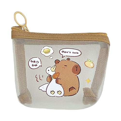 Chevnzev Leichtgewichtiger Mesh Münzhalter Mit Lustigen Capybara Design Atmungsaktive Beutel Geeignet Für Verschiedene von Chevnzev
