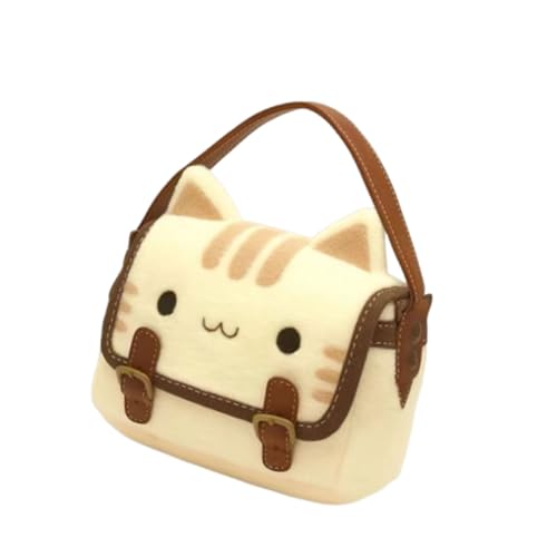 Chevnzev Lustige Katzen Formen Plüschhandtasche Für Frauen Und Mädchen Kleine Und Tragbare Umhängetasche Weiche Plüsch Obergrenze Taschen Auffällige Katzenzubehör von Chevnzev