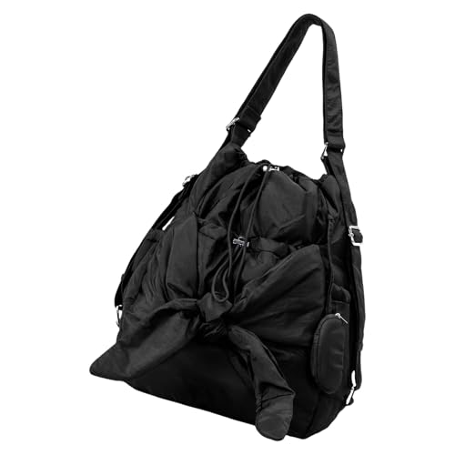 Chevnzev Mehrzweck Schulterschaufelbeutel Für Frauen Mit Kordelschnur Nylon Handtasche Mehrere Taschen Großer Kapazität Bowknot Rucksack Großer Kapazität Nylon Rucksack Für Frauen von Chevnzev