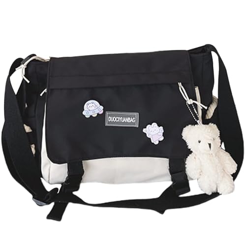 Chevnzev Mode Schwarze Nylon Crossbody Tasche Weiche Und Bequeme Schulterbeteiligte Satchel Für Den Täglichen Gebrauch Verstellbare Gurtwarenformel von Chevnzev