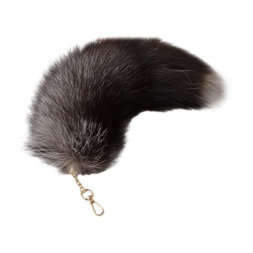 Chevnzev Nachahmung Pelze Füchse Schwanz Anhänger Toy Bag Schlüsselbund Interessanter Animal Tail Keys Ketten Rucksack Anhänger Für Partygeschenk von Chevnzev