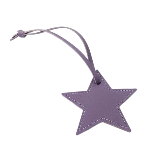 Chevnzev Raffinierter Lederstar Keychain Fünf Punkte Sternanhänger Mehrzweck Gepäck Identifikator Accessoire Für Frauen von Chevnzev