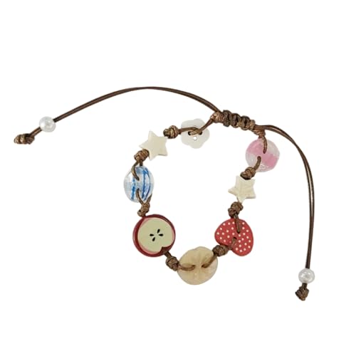 Chevnzev Schönes Appled Charme Armband Für Mädchen Mit Braunem Schnur Spaß Und Stilvoll von Chevnzev