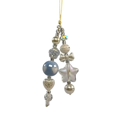 Chevnzev Sternblumen Telefon Charme Anhängerkette Für Bag Keys Telefongurt Lanyard Perlen Keychain Backpack Accessoires Geburtstag von Chevnzev