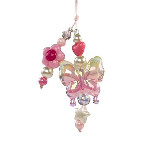 Chevnzev Sternblumen Telefon Charme Anhängerkette Für Bag Keys Telefongurt Lanyard Perlen Keychain Backpack Accessoires Geburtstag von Chevnzev